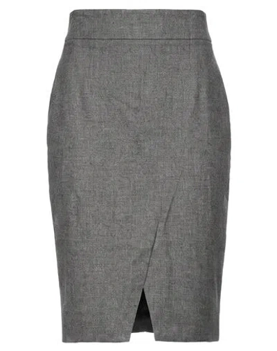 Laurence Bras Woman Midi Skirt Grey Size 4 Virgin Wool