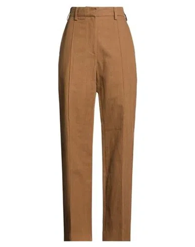 Laurence Bras Woman Pants Brown Size 8 Cotton, Linen