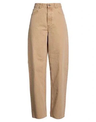 Laurence Bras Woman Pants Camel Size 29 Cotton In Brown