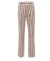 Laurence Bras Women's Souky Striped Trouser In Ecru In Brown