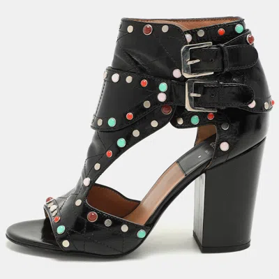 Pre-owned Laurence Dacade Black Patent Leather Stappy Open Toe Sandals Size 40