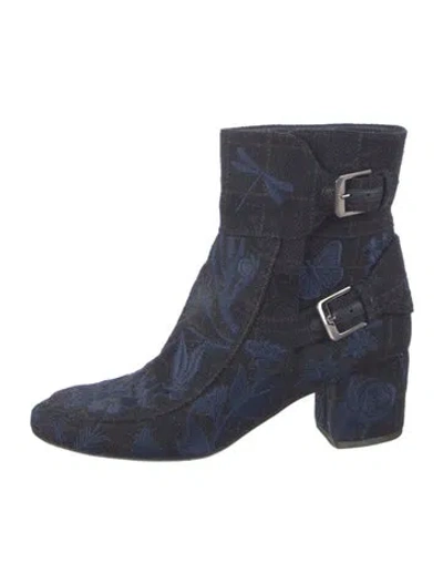 Pre-owned Laurence Dacade Floral Print Boots In Blue