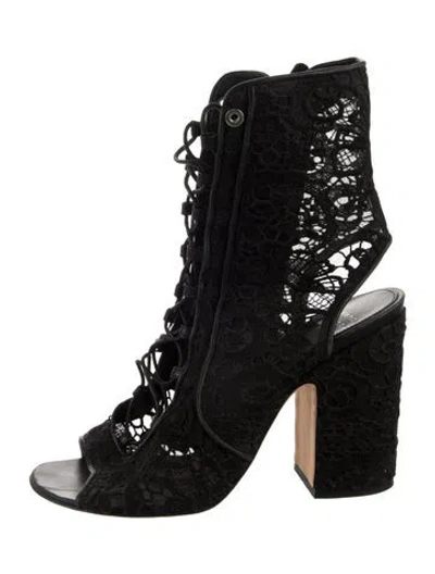 Pre-owned Laurence Dacade Lace Lace Pattern Pumps In Black