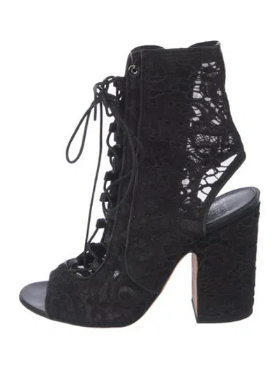 Pre-owned Laurence Dacade Lace Lace Pattern Sandals In Black