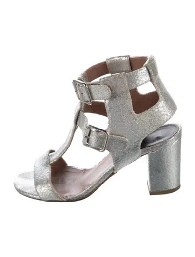 Pre-owned Laurence Dacade Leather Animal Print T-strap Sandals