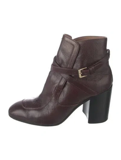 Pre-owned Laurence Dacade Leather Boots In Burgundy
