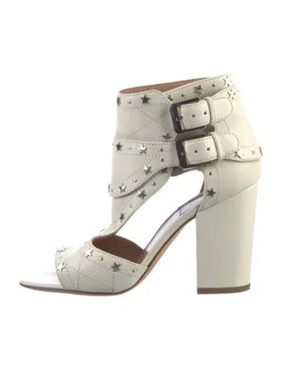 Pre-owned Laurence Dacade Leather Cutout Accent D'orsay Pumps In White
