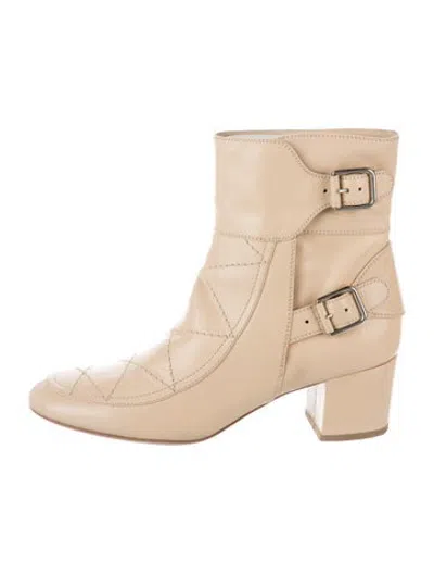 Pre-owned Laurence Dacade Leather Patterned Boots In Neutrals