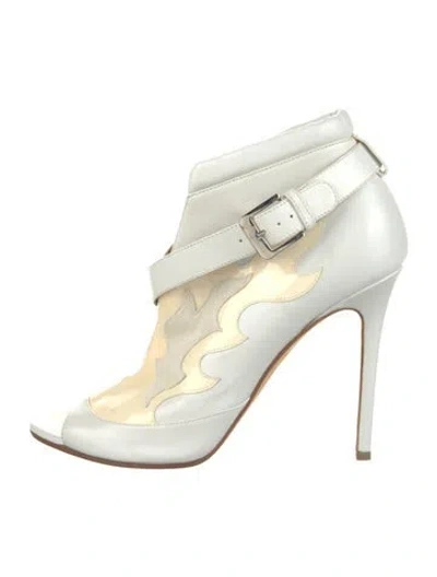Pre-owned Laurence Dacade Leather Patterned Pumps In White