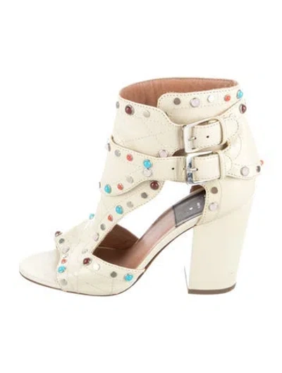 Pre-owned Laurence Dacade Leather Polka Dot Print Gladiator Sandals In Multi