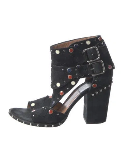 Pre-owned Laurence Dacade Leather Polka Dot Print Slingback Sandals In Blue