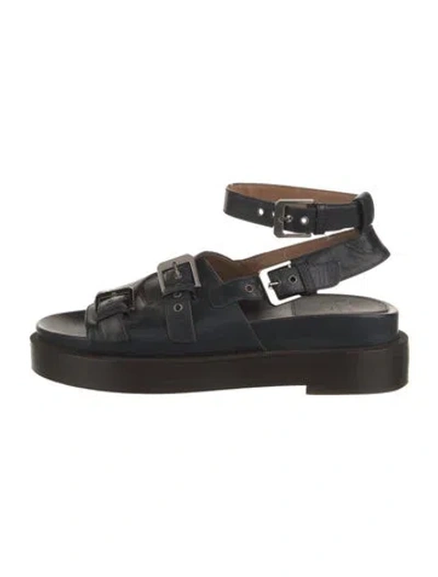 Pre-owned Laurence Dacade Leather Sandals In Black/blue
