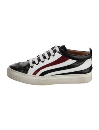 Pre-owned Laurence Dacade Leather Striped Sneakers In Black