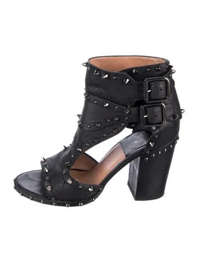 Pre-owned Laurence Dacade Leather Studded Accents Boots In Black
