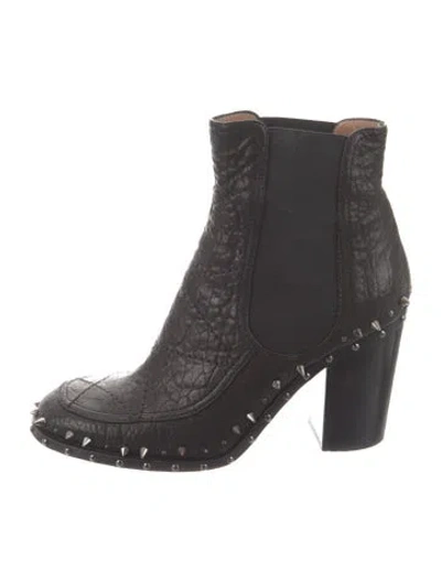 Pre-owned Laurence Dacade Leather Studded Accents Chelsea Boots In Black