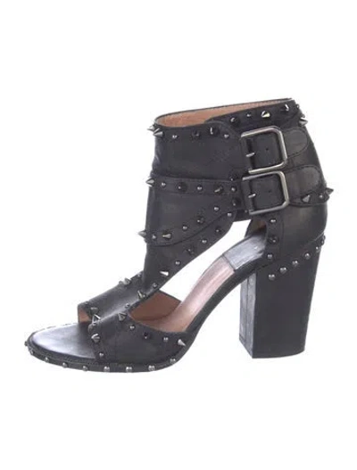 Pre-owned Laurence Dacade Leather Studded Accents Gladiator Sandals In Blue