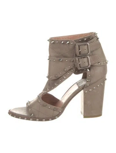 Pre-owned Laurence Dacade Leather Studded Accents Gladiator Sandals In Brown