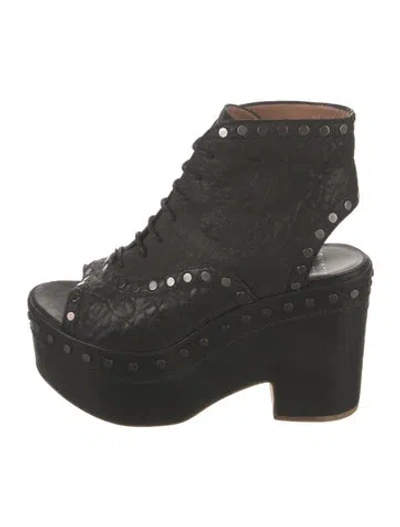 Pre-owned Laurence Dacade Leather Studded Accents Sandals In Black