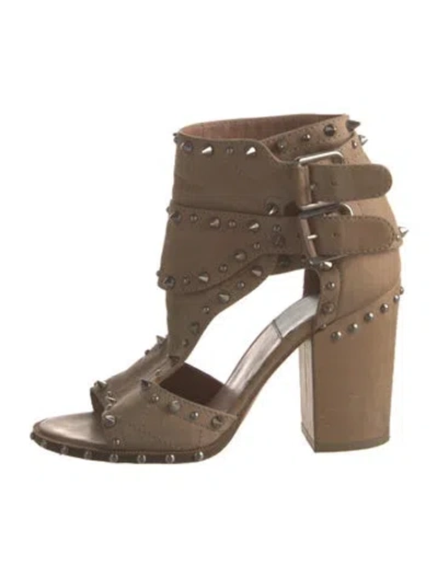 Pre-owned Laurence Dacade Leather Studded Accents Sandals In Neutrals
