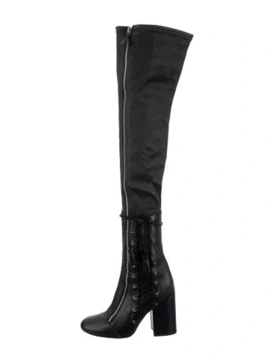 Pre-owned Laurence Dacade Leather Tassel Accents Boots In Black