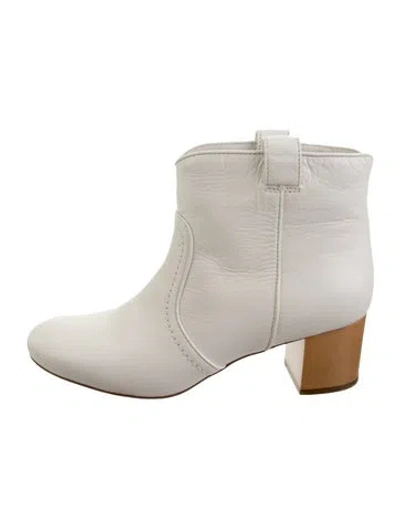 Pre-owned Laurence Dacade Leather Western Boots In White