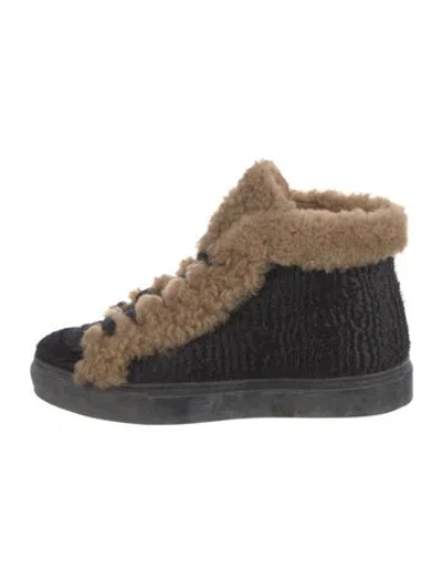 Pre-owned Laurence Dacade Ponyhair Colorblock Pattern Sneakers In Multi