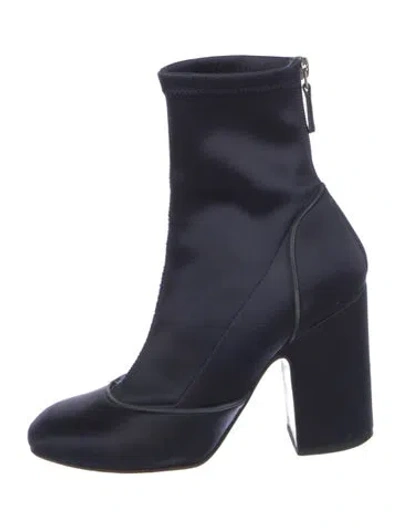 Pre-owned Laurence Dacade Satin Sock Boots In Blue