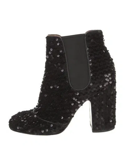 Pre-owned Laurence Dacade Sequins Chelsea Boots In Black
