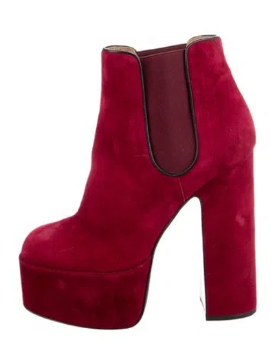 Pre-owned Laurence Dacade Suede Boots In Burgundy