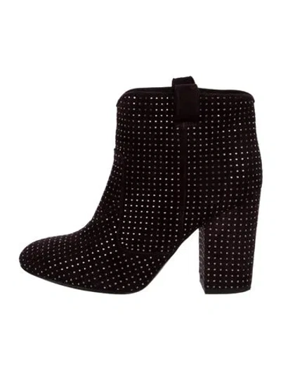 Pre-owned Laurence Dacade Suede Crystal Embellishments Boots In Purple