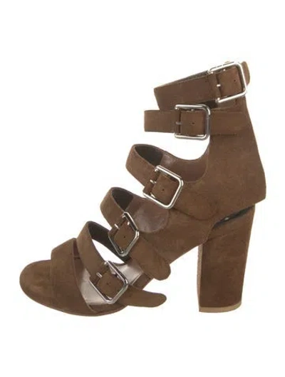 Pre-owned Laurence Dacade Suede Gladiator Sandals In Brown