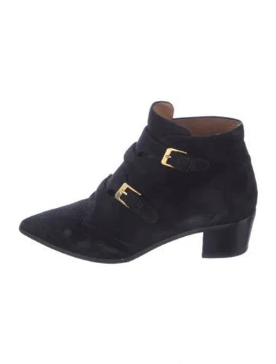 Pre-owned Laurence Dacade Suede Lace-up Boots In Blue