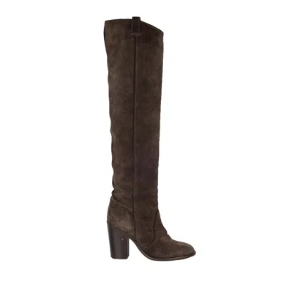 Laurence Dacade Suede Over The Knee Dark Brown Boots