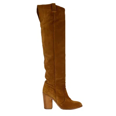 Laurence Dacade Suede Over The Knee Light Brown Boots - '20s
