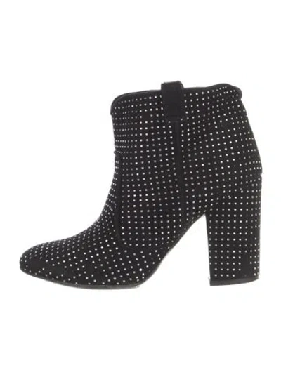 Pre-owned Laurence Dacade Suede Patterned Boots In Black