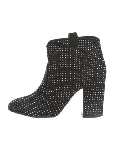 Pre-owned Laurence Dacade Suede Patterned Boots In Black