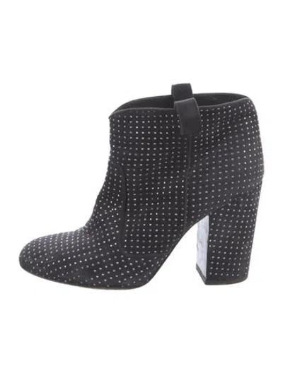 Pre-owned Laurence Dacade Suede Patterned Boots In Black