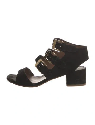 Pre-owned Laurence Dacade Suede Sandals In Black