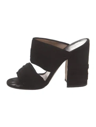 Pre-owned Laurence Dacade Suede Slides In Black