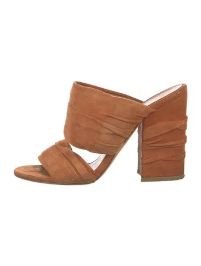 Pre-owned Laurence Dacade Suede Slides In Brown