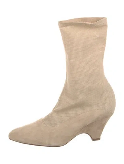 Pre-owned Laurence Dacade Suede Sock Boots In Neutral