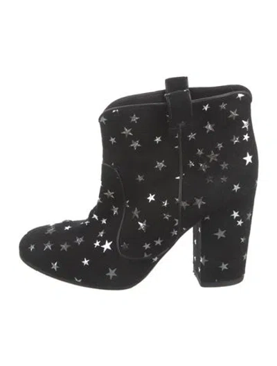 Pre-owned Laurence Dacade Suede Studded Accents Boots In Black