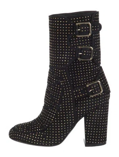 Pre-owned Laurence Dacade Suede Studded Accents Boots In Multi