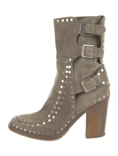 Pre-owned Laurence Dacade Suede Studded Accents Boots In Multi