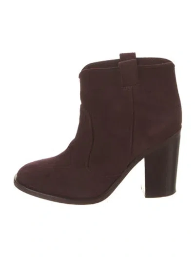 Pre-owned Laurence Dacade Suede Western Boots In Brown