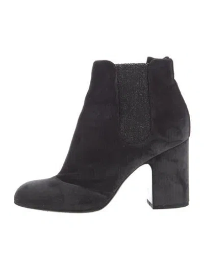 Pre-owned Laurence Dacade Velvet Chelsea Boots In Black