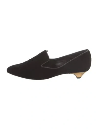 Pre-owned Laurence Dacade Velvet Loafers In Black