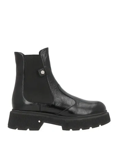 Laurence Dacade Woman Ankle Boots Black Size 6 Leather, Textile Fibers