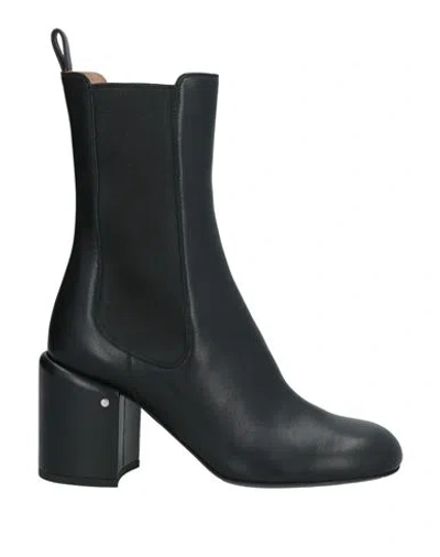 LAURENCE DACADE LAURENCE DACADE WOMAN ANKLE BOOTS BLACK SIZE 8 SHEEPSKIN, TEXTILE FIBERS