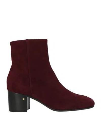 Laurence Dacade Woman Ankle Boots Burgundy Size 7.5 Leather